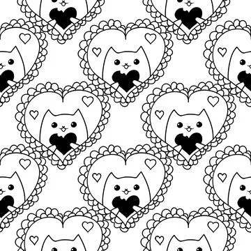 Romantic cats Stock Illustration