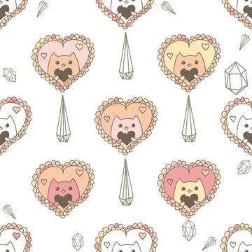 Romantic cats Stock Illustration