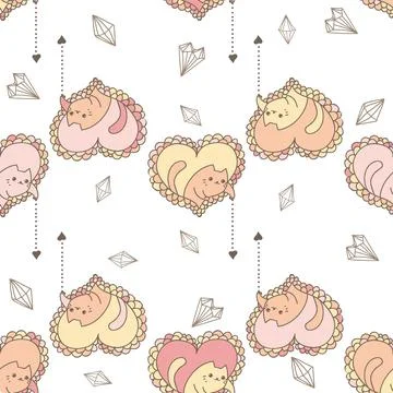 Romantic cats Stock Illustration