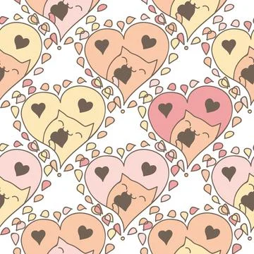 Romantic cats Stock Illustration