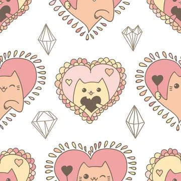 Romantic cats Stock Illustration