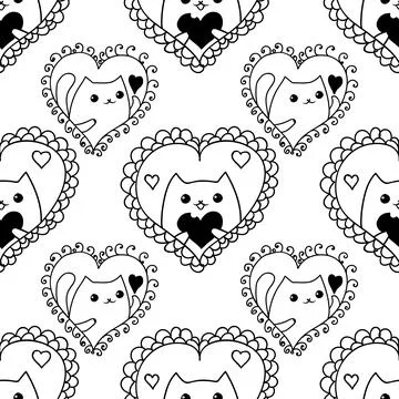 Romantic cats Stock Illustration