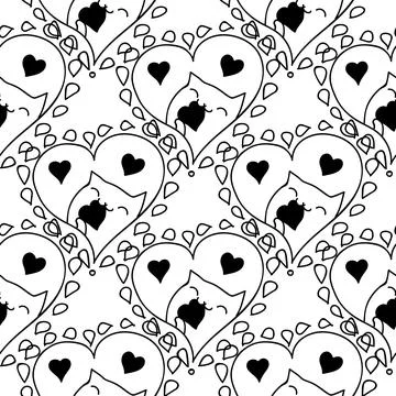 Romantic cats Stock Illustration