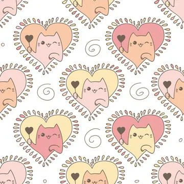 Romantic cats Stock Illustration