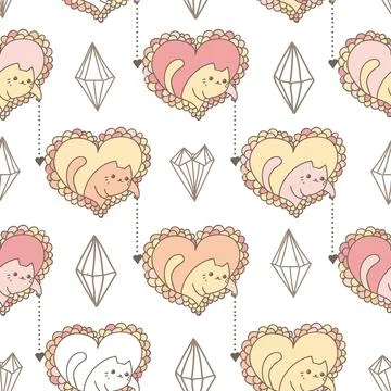 Romantic cats Stock Illustration