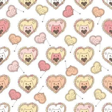 Romantic cats Stock Illustration