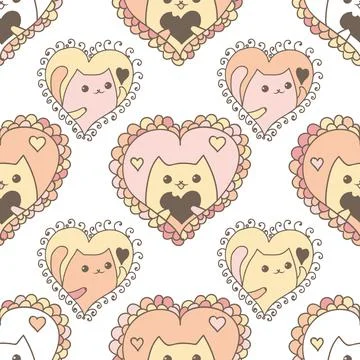 Romantic cats Stock Illustration