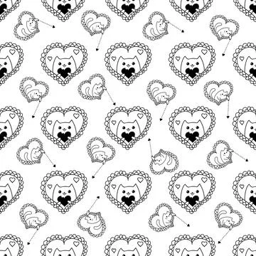 Romantic cats Stock Illustration