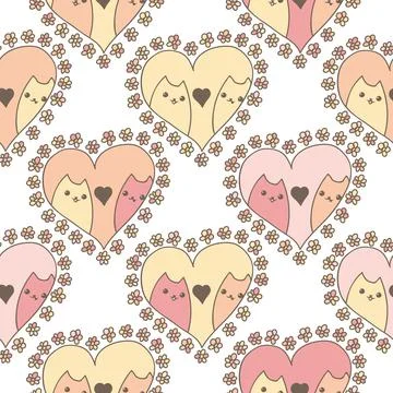 Romantic cats Stock Illustration