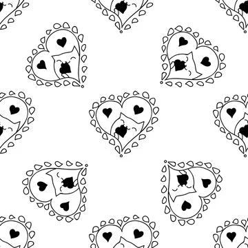 Romantic cats Stock Illustration
