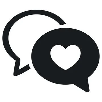 Romantic chat bubble icon with love heart Stock Illustration
