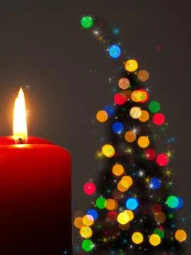 Romantic Christmas background with tree shape Stock Photos