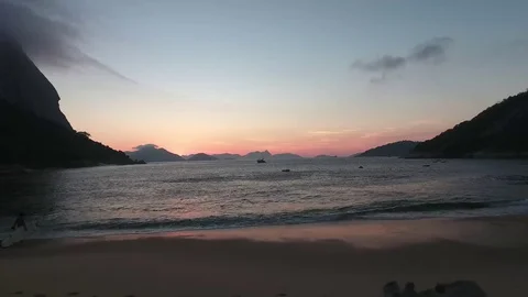 Romantic clip, with trunk in front of the sea Stock Footage 81137980