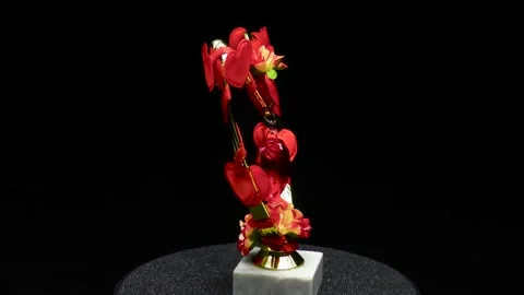 Romantic composition on a black background rotate a lot of hearts Stock Footage 168675514