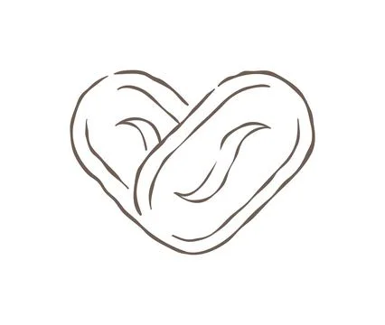 A romantic composition of two roasted coffee beans arranged to form a heart s Ilustração Stock