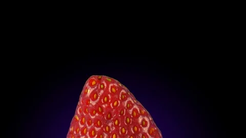 Romantic concept, red strawberry calling for erotic adventures Stock Footage 86547735