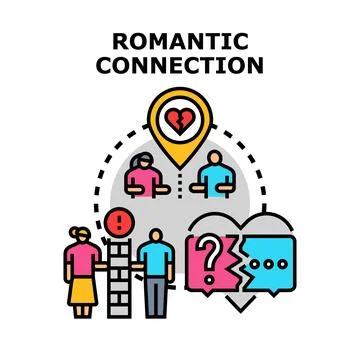 Romantic connection problems leading to relationship breakup and separation Stock Illustration