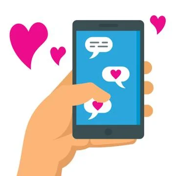 Romantic conversation flat vector concept Stock Illustration