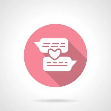Romantic conversation round pink vector icon Illustrazione stock