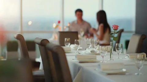 Romantic Couple in Cafe 4 Stock Footage 27964689