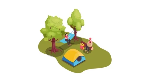 Romantic couple camping on the forest Stock Footage 222702668