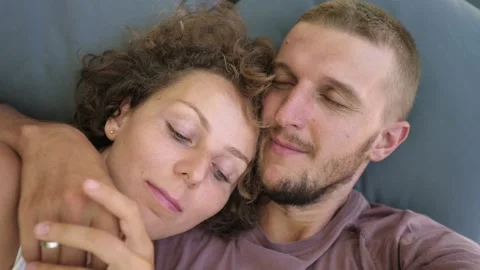 Romantic couple concept. Young white people hugging each other Stock Footage 152052296