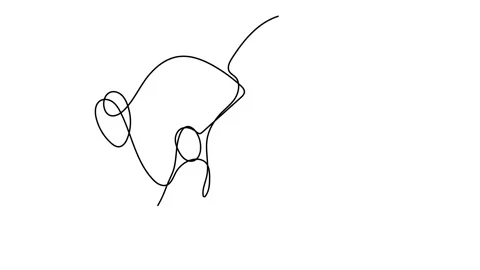 Romantic couple continuous line drawing vector illustration Stock Footage 149383407