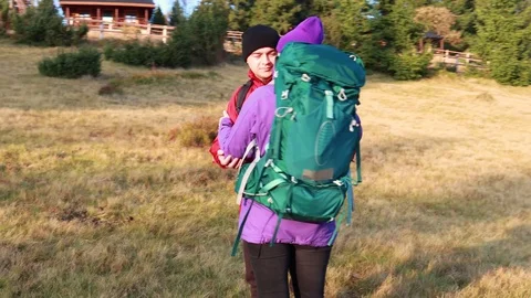 Romantic couple dancing salsa in mountains. Bachata.Hiking. Trekking. Sun ray 動画素材 120239139