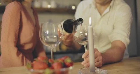 Romantic couple dating in kitchen Stock Footage 114116507