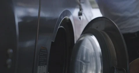 Romantic Couple Do Laundry Together 8 Stock Footage 94406932