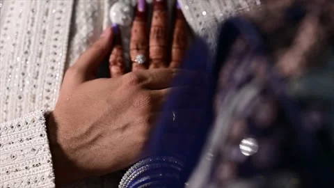 Romantic Couple Holding Hands – Close-Up of Togetherness and Love Stock Footage 305908833