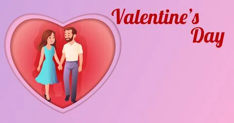 Romantic couple holding hands. Horizontal Ilustração Stock