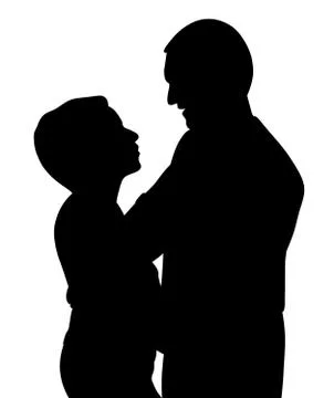 Romantic couple hugging dancing and talking Stock Illustration