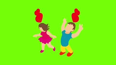 Romantic couple icon animation Stock Footage 152577355