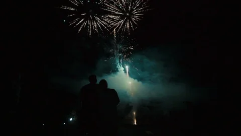 Romantic couple looking at salute Stock-Footage 89150393