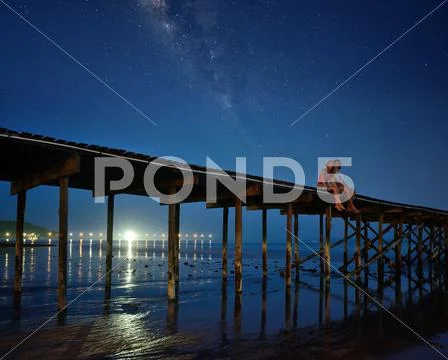 Romantic couple looking at stars Stock Photos