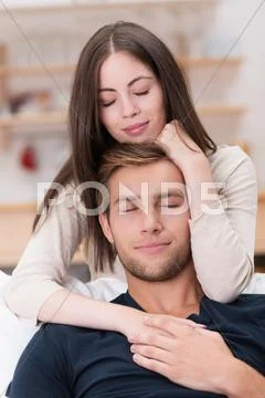 Romantic couple sharing a loving moment Stock Photos