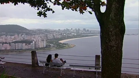 Romantic couple sightseeing in Rio de Janeiro Stock Footage 80163864