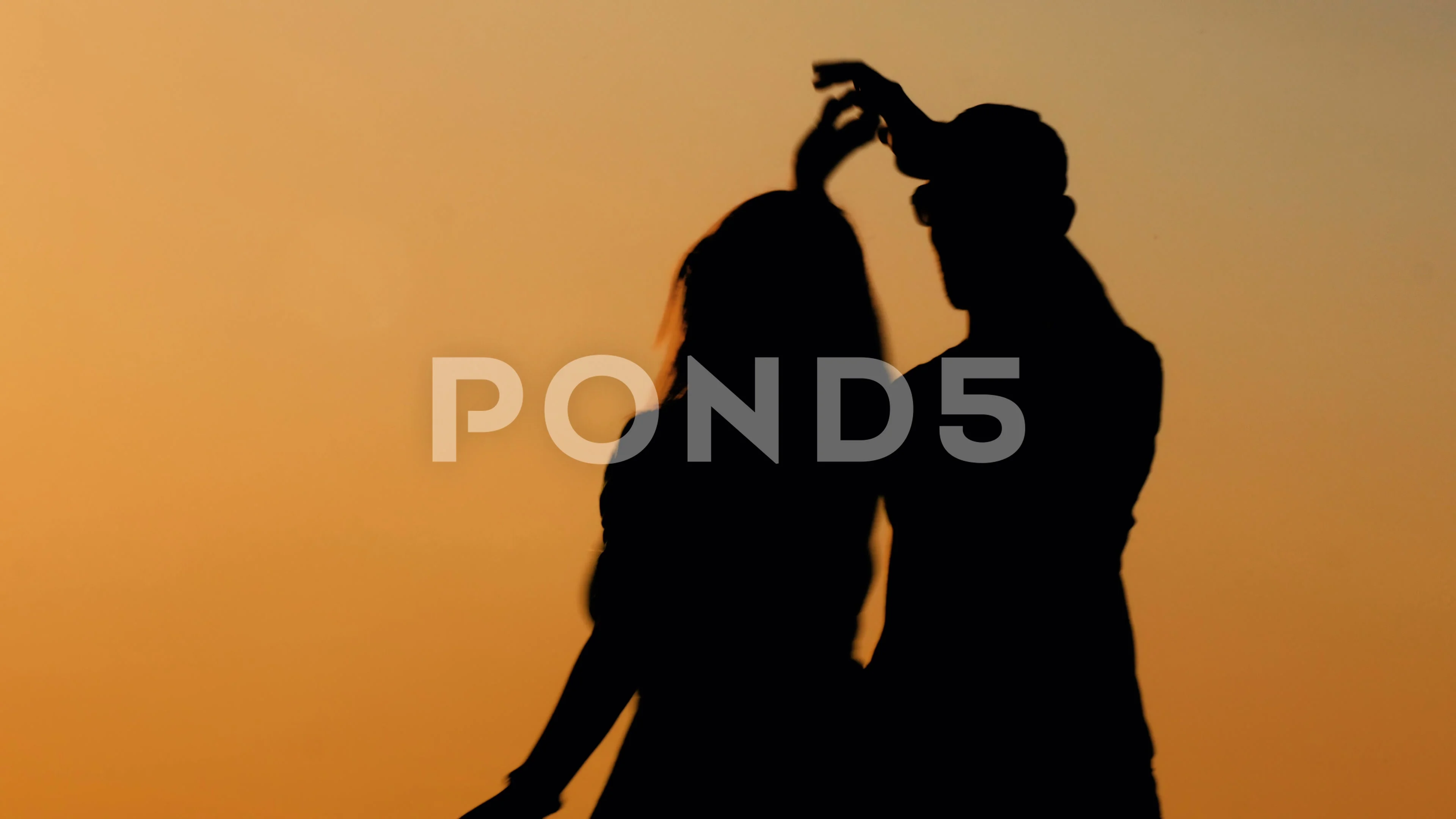 romantic couple dancing silhouette