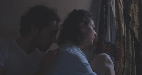 Romantic Couple Sit Together 2 Stock Footage 94408137
