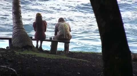 Romantic couple sitting and talking Stock Footage 24123393