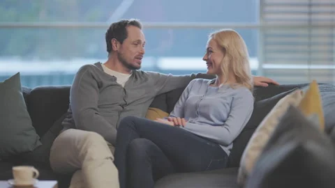 The romantic couple sitting and talking. slow motion Stock Footage 167734620