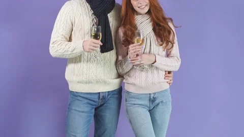 Romantic couple spending winter evening at home Stock Footage 120584575