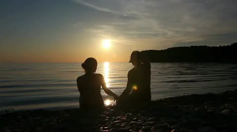 Romantic Couple at Sunset.  Stock Footage 21931622
