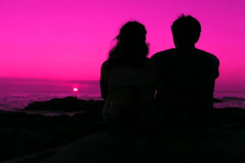 Romantic couple at sunset V2 - NTSC 스톡 동영상 798487