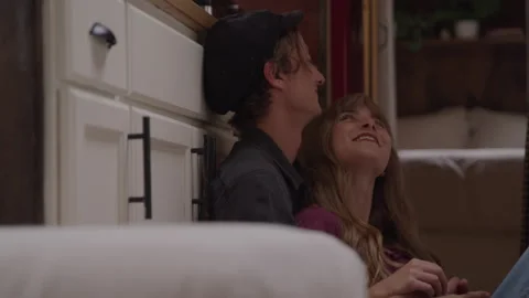 Romantic Couple In Tiny Home Video stock 219561404