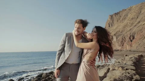 Romantic couple on a vacation date Stock Footage 84707003
