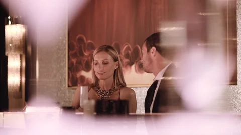 Romantic couples at restaurant. Stock Footage 119387050