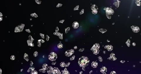 Romantic cute diamonds pattern on black. Gems background. Valentine's Day. event Stock Illustration