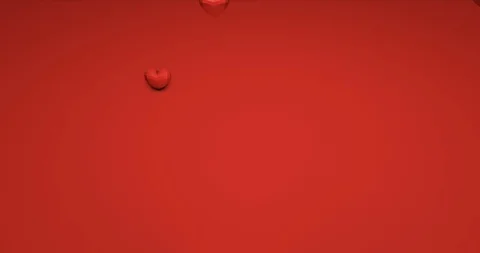 Romantic cute red falling polygonal hearts. Valentines Day. event background. 3D Video stock 124556482